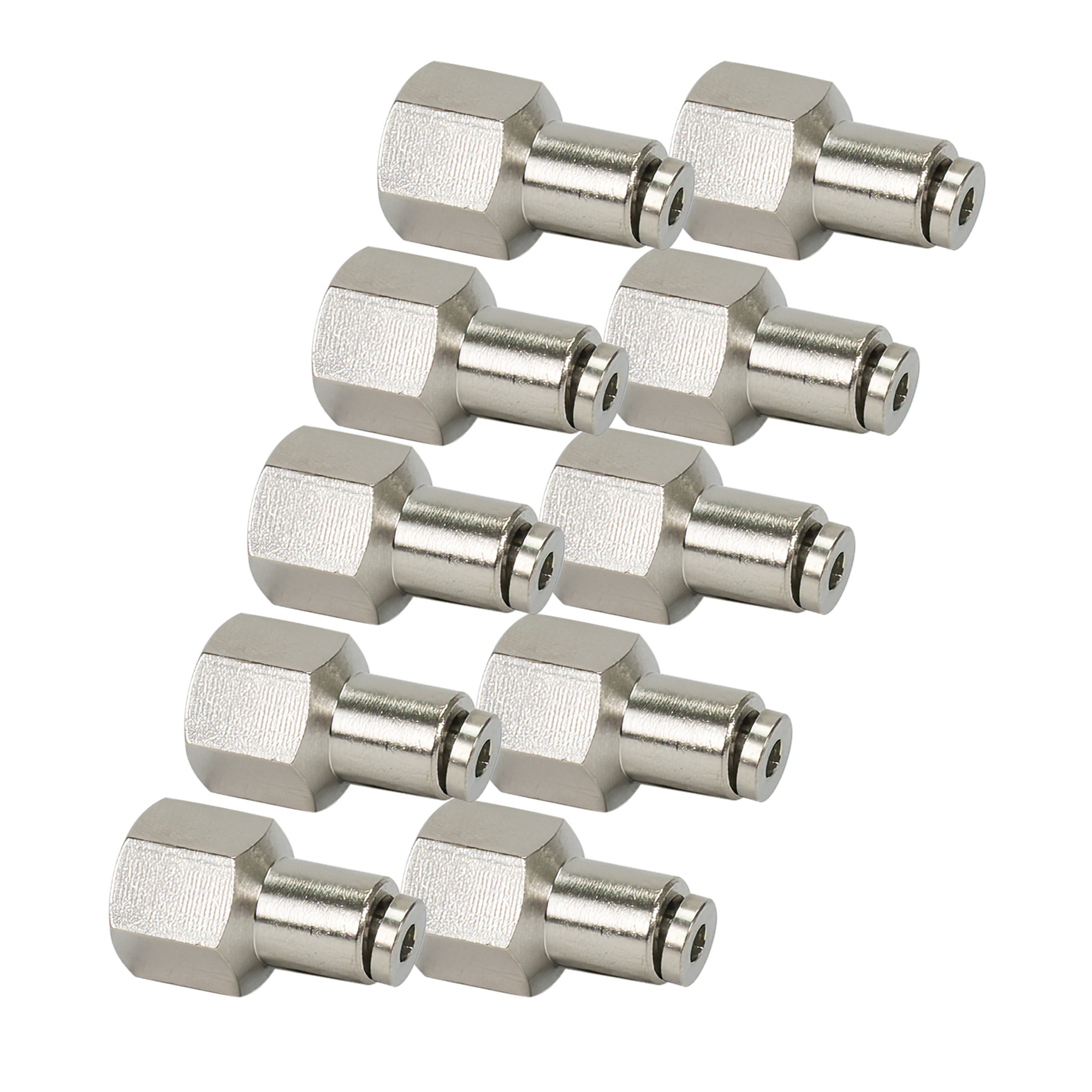 Viair Airline Straight Push-to-Connect Fitting - 1/8in. NPT, Nickel-Plated Brass, Model# 11878-BP